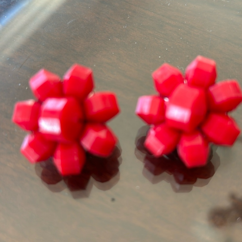 Vintage Red clip earrings